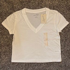 White V-Neck Tee